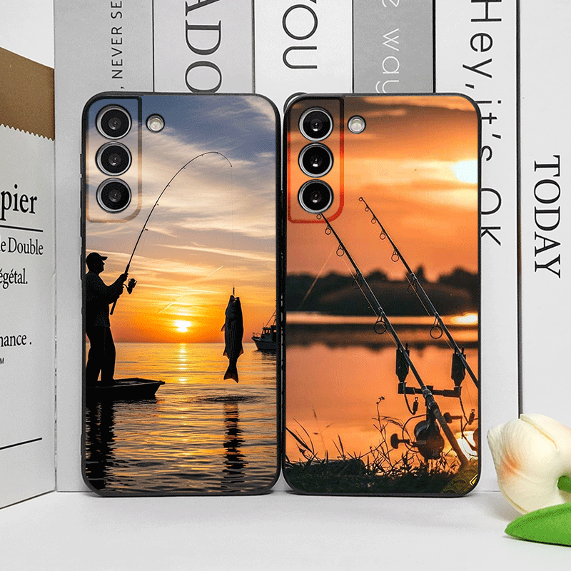 Fishing Rod Case - Fishing Rod at Sunset Scenery Pattern