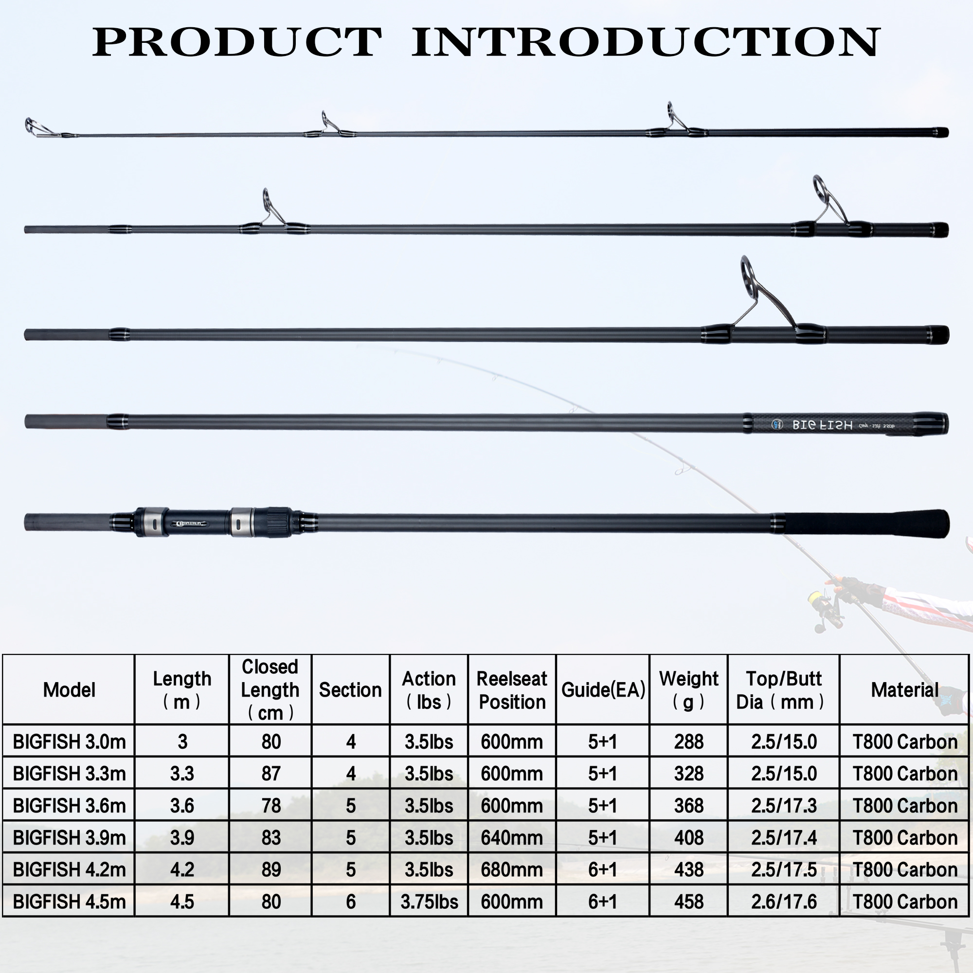 BIUTIFU BIGFISH Carp Surfcasti - огляд і ціна Fishing Rod Surf