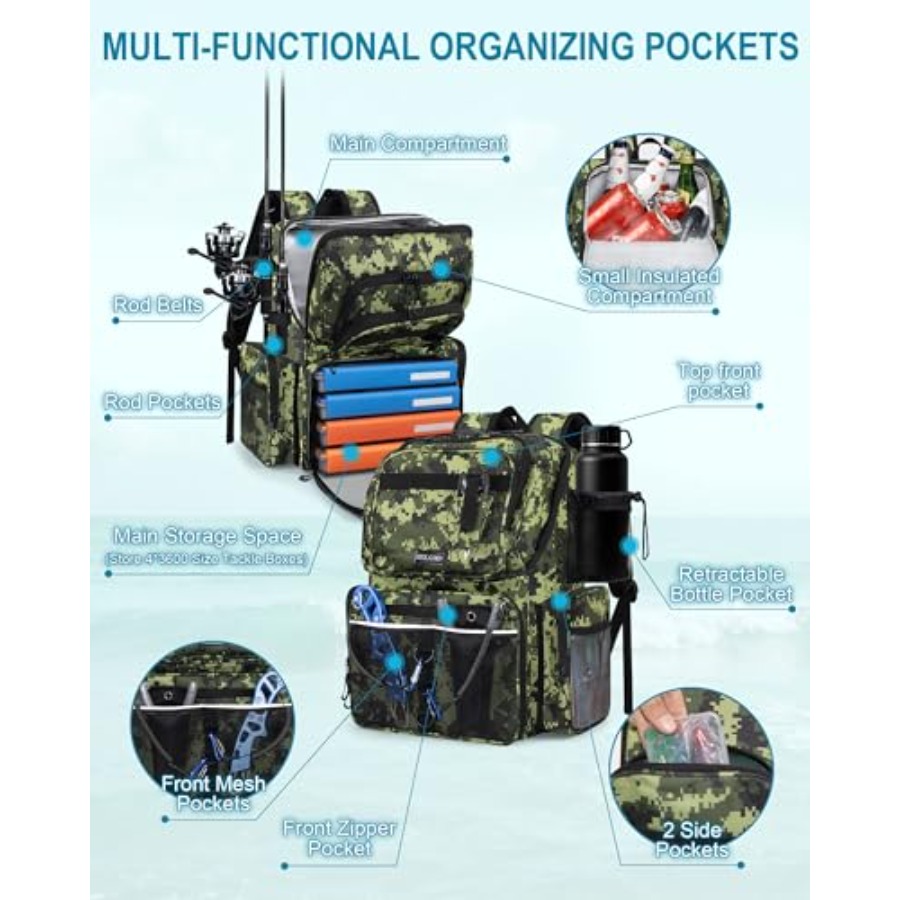 Fishing Backpack with Rod Hold - огляд і ціна Fishing Rod Holder